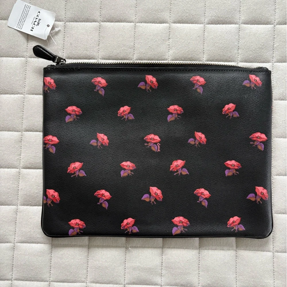 Coach x Disney Black Floral ‘Sneezy’ Pouch/Tablet Case